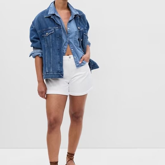 GAP White 5” Mid Rise Girlfriend Denim Shorts/NWT/Size 27/4 - Picture 5 of 15